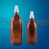 Botella ambar 1lt, 500ml con atomizador boton